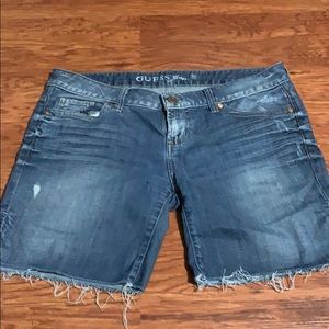 Distressed Guess jean shorts